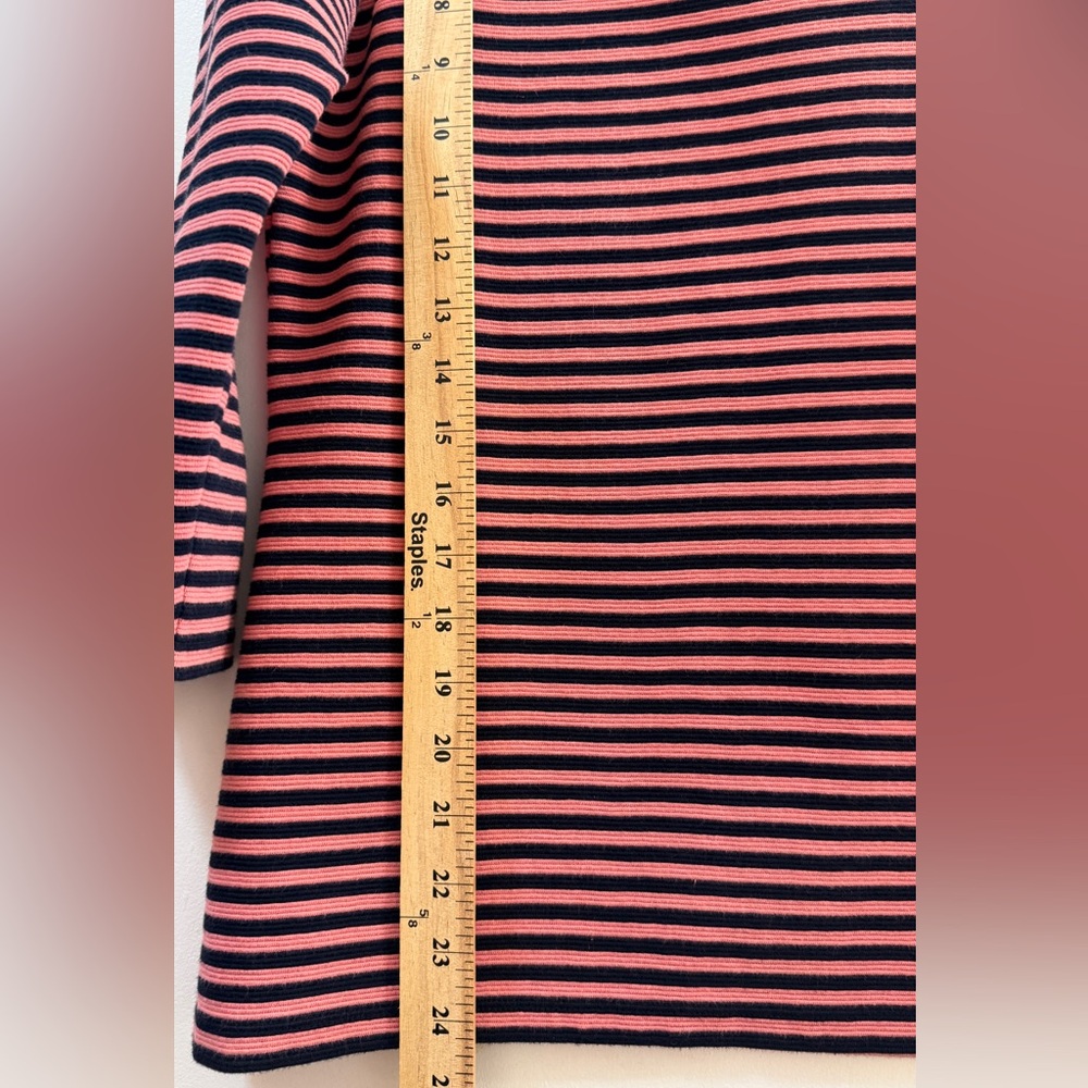 Talbots Striped Boat Neck Top with Sleeve Zippers S - Picture 5 of 9
